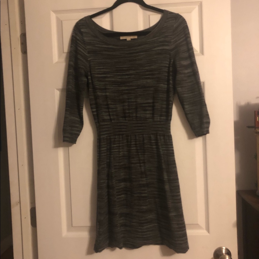 REDUCED! Black, gray & plum AT Loft dress. Gently worn,cozy